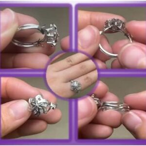 The Galadriel Nenya Charm Ring 3ct 5A Zircon with love jewelry box ~ Rings of Power ~ 925 Sterling Silver ring for women ~ silver white