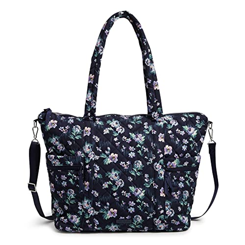 Vera Bradley Women's Performance Twill Large Multi-Strap Tote Bag, Navy Garden, One Size