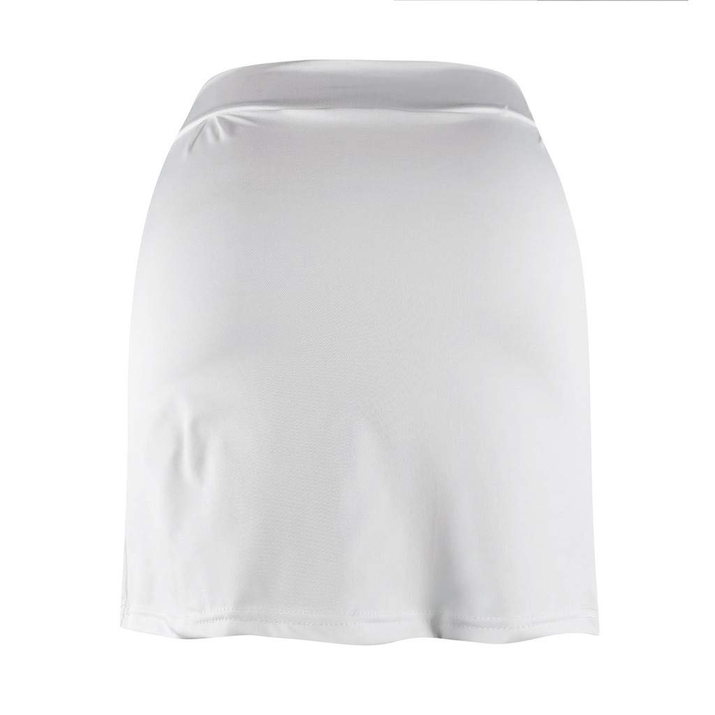 Women's High Waisted Pleated Tennis Skirts Golf Running Sport Workout Athletic Skorts with Pockets White