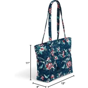 Vera Bradley Women's Cotton Small Vera Tote Bag, Rose Toile - Recycled Cotton, One Size