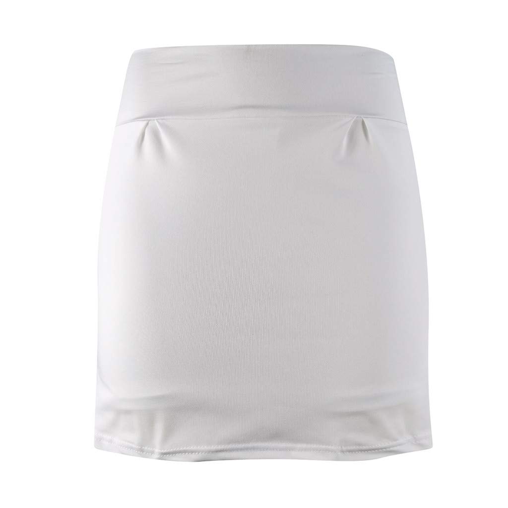 Women's High Waisted Pleated Tennis Skirts Golf Running Sport Workout Athletic Skorts with Pockets White