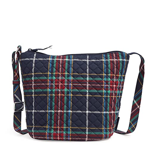 Vera Bradley Women's Cotton Bucket Crossbody Purse, Tartan Plaid - Recycled Cotton, One Size