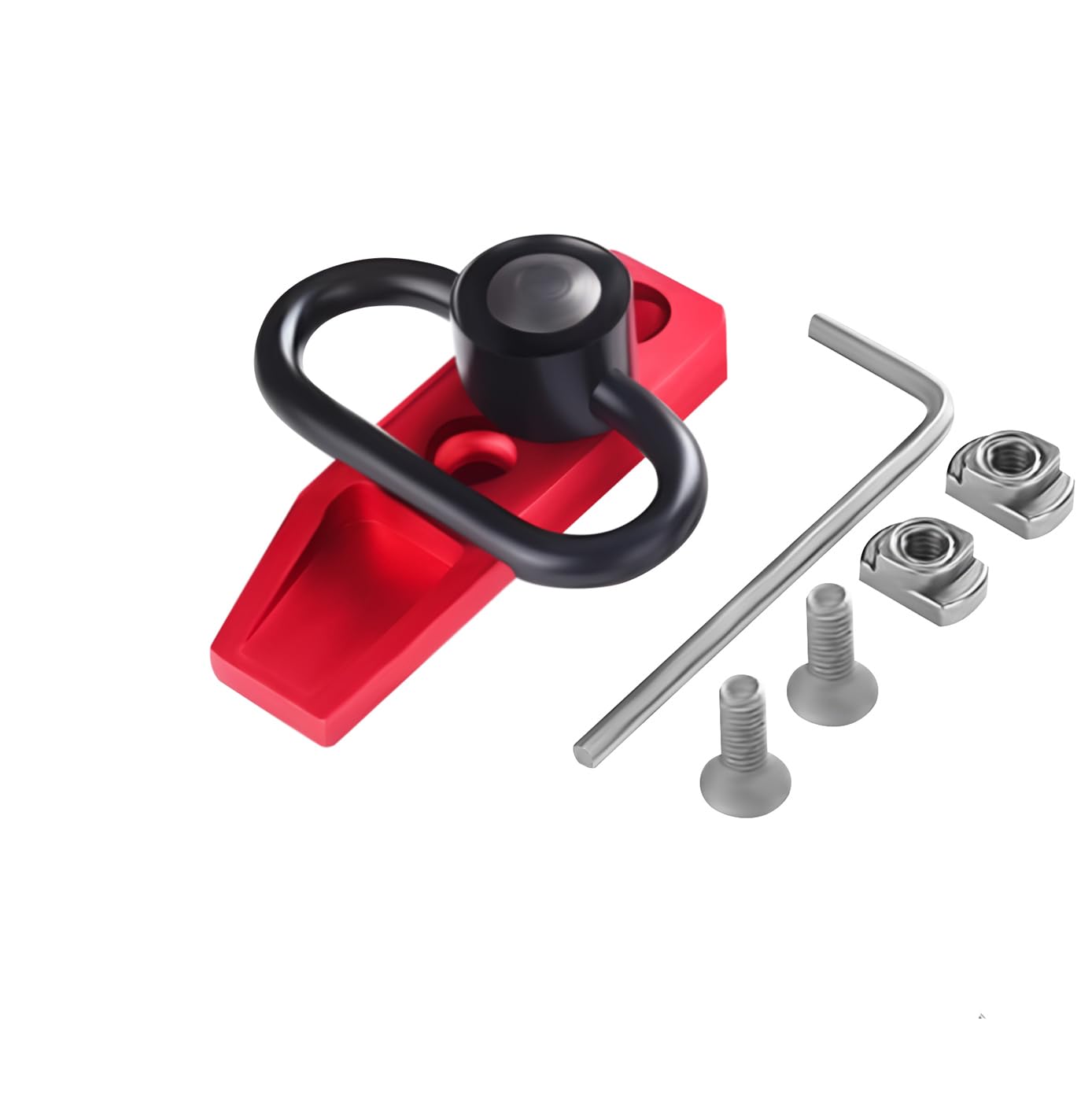 GOTICAL-Combo of 4-45 Degree Offset Mount, 5 Slot, 3 Slot Rail with Quick Detach QD S l i n g S w i v e l Mount Kit-Push Button in Durable Material in red (3, 5 Slots, & Attachment & Red Mounts .)