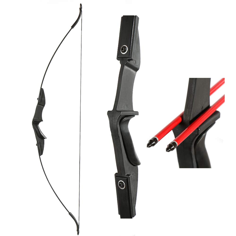 TOPARCHERY Archery 57" Takedown Youth Recurve Bow Hunting Black Long Bow for Beginner Teenagers Right Left Hand Black - Draw Weight 20lbs 30lbs (30)