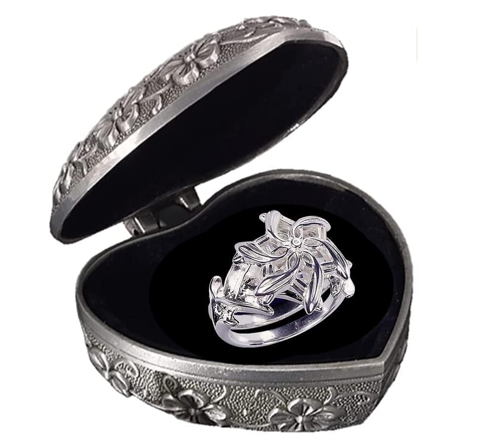 The Galadriel Nenya Charm Ring 3ct 5A Zircon with love jewelry box ~ Rings of Power ~ 925 Sterling Silver ring for women ~ silver white