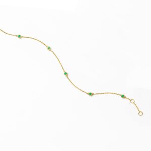 Ross-Simons RS Pure 0.20 ct. t.w. Emerald Station Bracelet in 14kt Yellow Gold. 6.5 inches