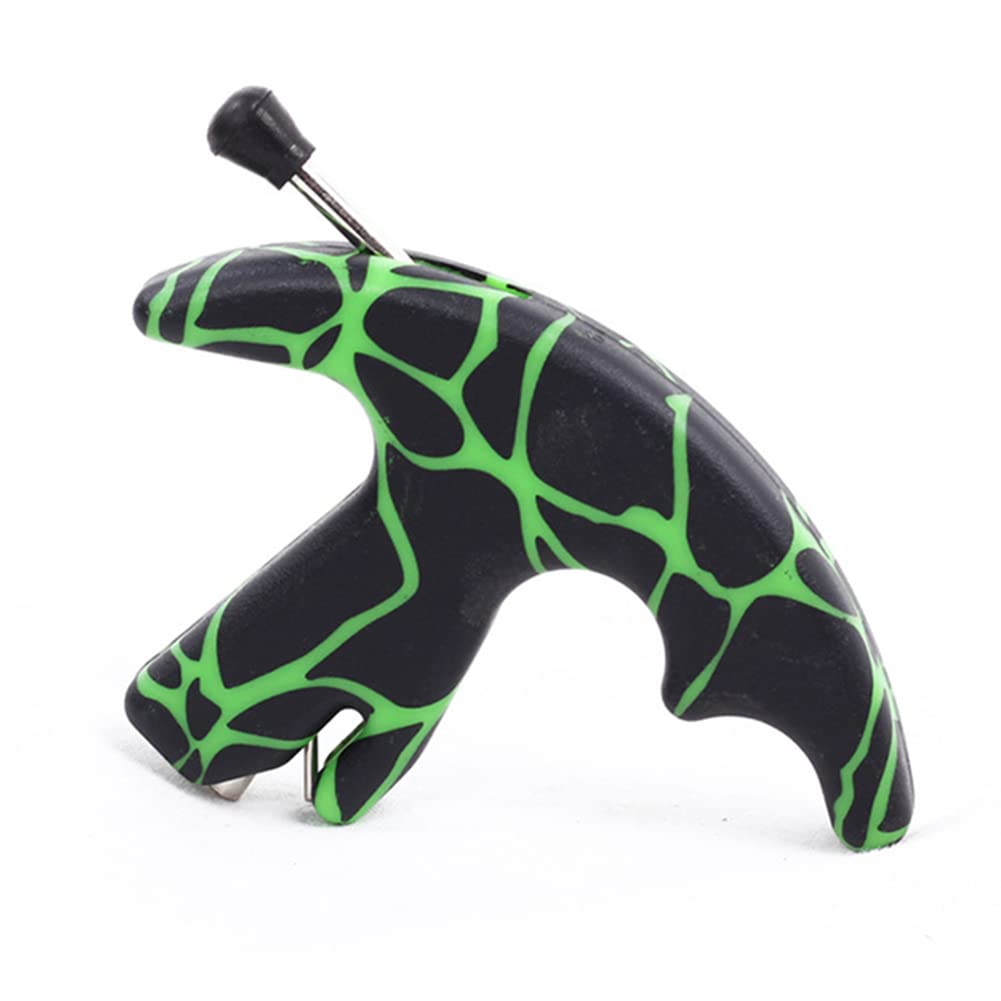 LIZHOUMIL Thumb Bow Release, 3 Finger Thumb Trigger Caliper Grip Compound Bow Release Aid, Recurve Bow Releaser Aid Tool, Replaceable Bow Release Trigger Caliper Grip Green