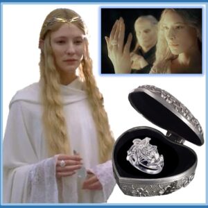 The Galadriel Nenya Charm Ring 3ct 5A Zircon with love jewelry box ~ Rings of Power ~ 925 Sterling Silver ring for women ~ silver white