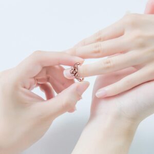 Cock Ring Set Engagement Out Jewelry Wedding Women Gift Commemorate Accessories Ring Rings (Rose Gold, 5)