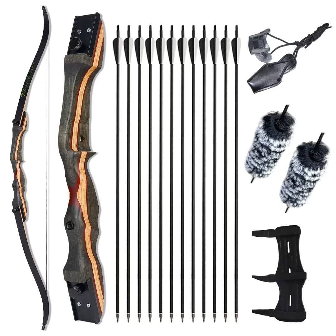 TOPARCHERY 62" Recurve Bow,Bow and Arrow Adult Archery Bow Set - for Beginner or Adults