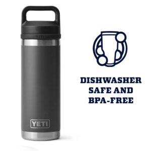 YETI Rambler 18 oz Bottle, Vacuum Insulated, Stainless Steel with Chug Cap, Charcoal