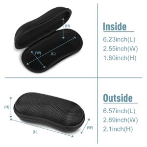 Fintie Sunglasses Case, Hard EVA Shell Shockproof Sport Glasses Case with Metal Carabiner Travel Zipper Eyeglasses Case (Black)