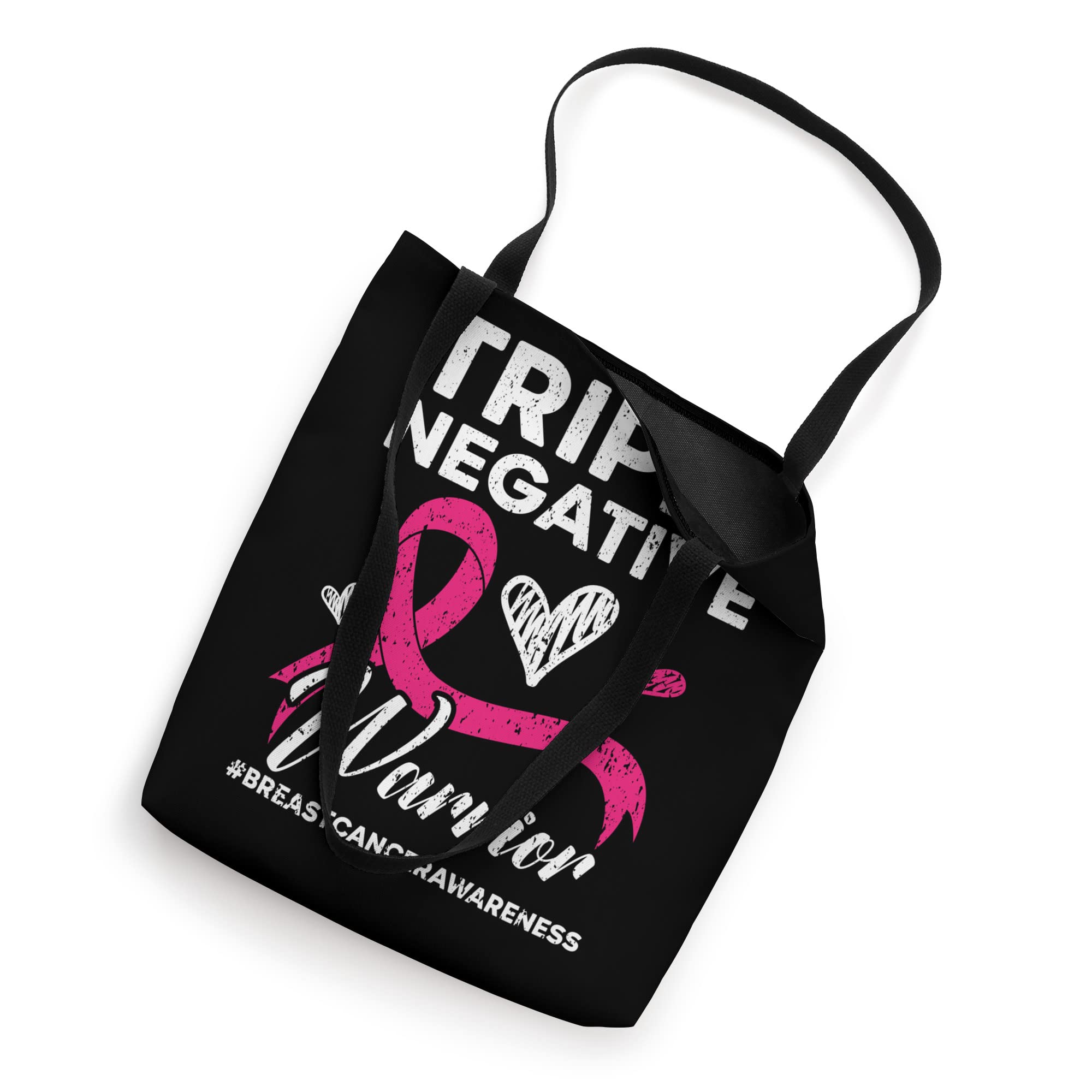 Triple Negative Warrior Breast Cancer Awareness Pink Ribbon Tote Bag