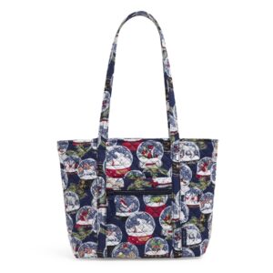 Vera Bradley Women's Cotton Small Vera Tote Bag, Snow Globes - Recycled Cotton, One Size