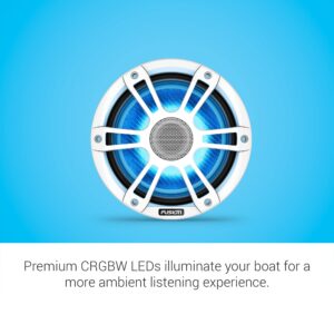 Garmin Fusion® Signature Series 3i Marine Coaxial Speakers, 7.7" 280-watt CRGBW Coaxial Sports White Marine Speakers (Pair)