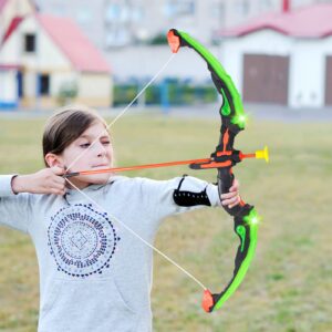 Bow and Arrow for Kids with LED Lights - Kids Archery Set includes 1 Bow, 10 Suction Cups Arrows, 2 Targets and Quiver, Play Indoor and Outdoor for Boys Girls Aged 3 4 5 6 7 8-12 Years