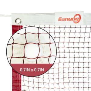 Sanung Portable Badminton Net, Standard Size Indoor Outdoor Polyester Badminton Net Replacement for Backyard Beach Garden, All Weather-proof and Wear-resistant, 20FT x 2.5FT