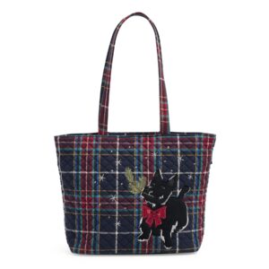 vera bradley women's cotton small vera tote bag, scottie dog - recycled cotton, one size