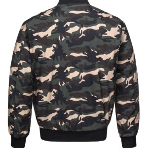 CRYSULLY Mens Jacket Midweight Bomber Sportswear Softshell Jacket Army Green Camo