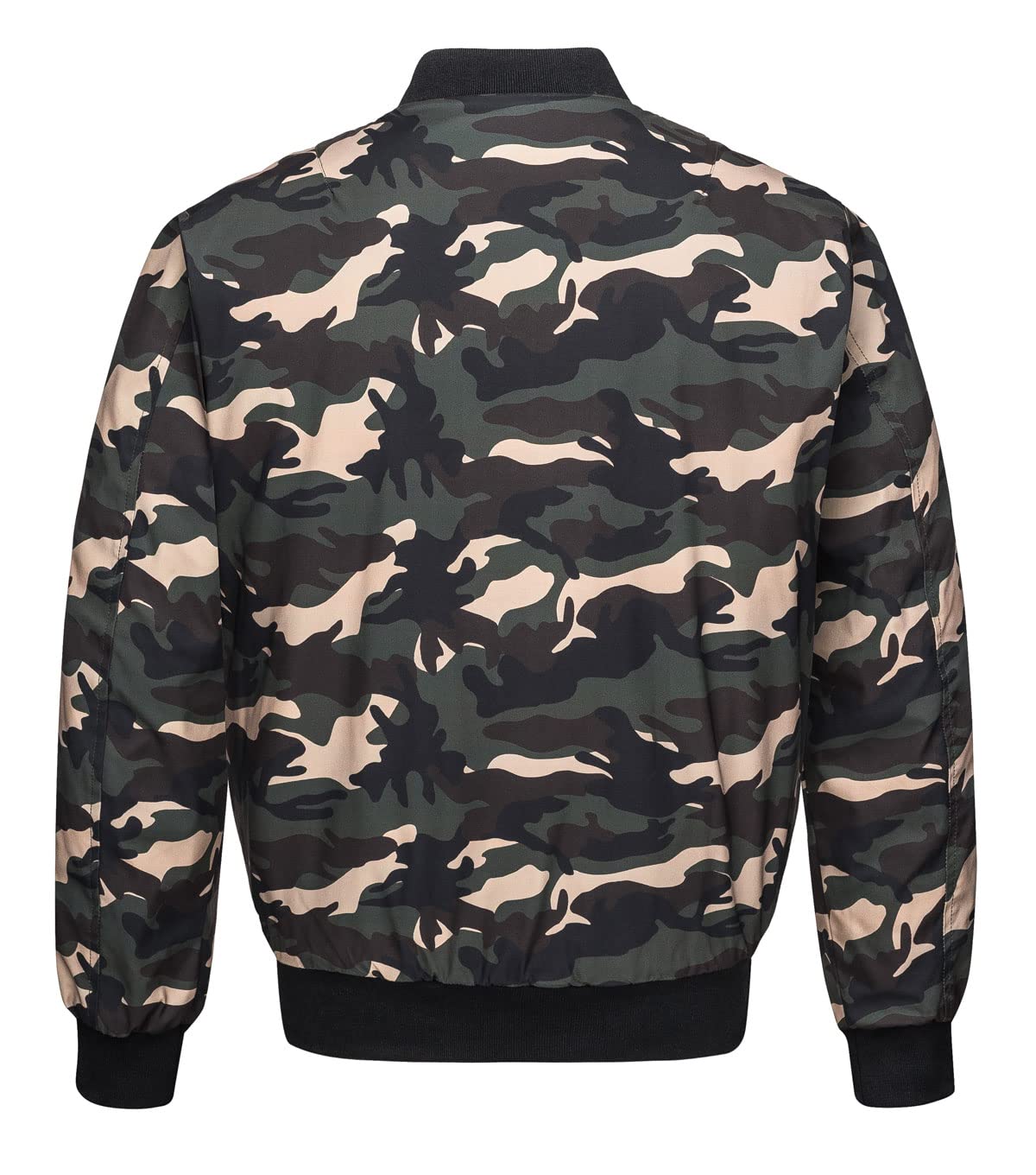 CRYSULLY Mens Jacket Midweight Bomber Sportswear Softshell Jacket Army Green Camo