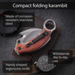 Grand Way Bundle of 2 Items - Karambit Knife - Karambit Folding Knife - Folding Karambit Knives - CSGO Raptor Claw Knifes - Hiking Hunting Knofe - Sharp Blade Tool - Birthday Christmas Gifts for Men