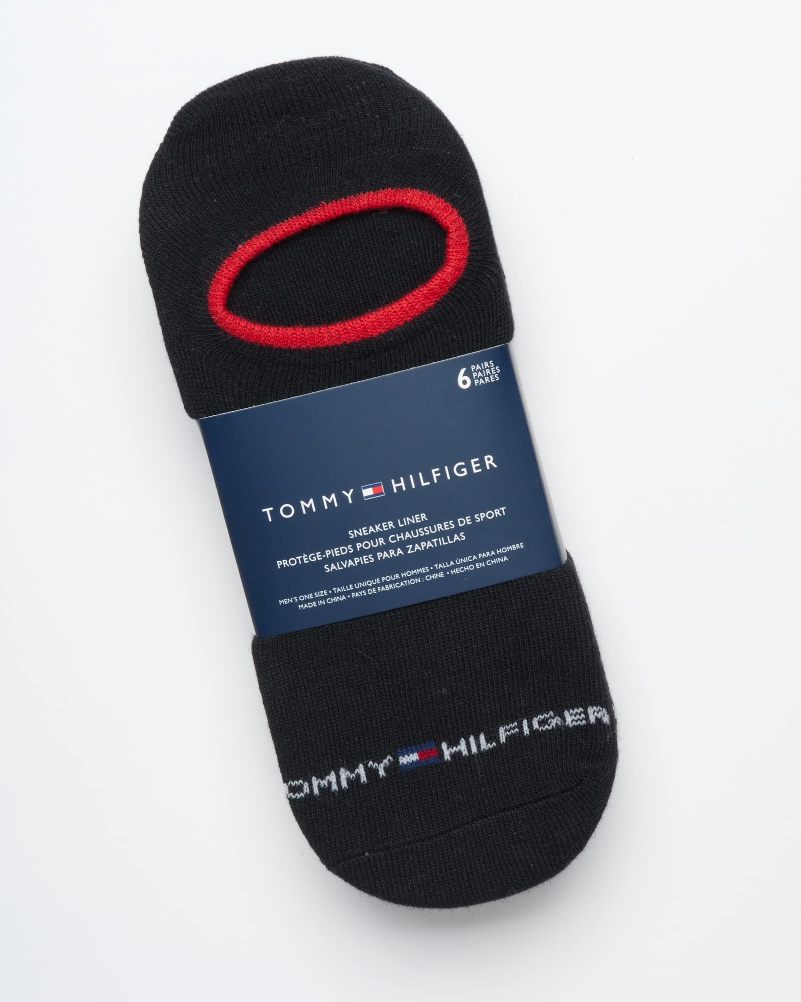 Tommy Hilfiger Men's Athletic Socks - Cushion Sport Liners (6 Pack), Size 7-12, Black