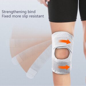 Grebest 1 Pc Knee Brace,Knee Pad Fixed Meniscus Relief Joint Pain Breathable Knee Brace with Side Stabilizers for Running, Basketball, Weightlifting, Gym, Workout, Sports White M M