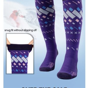 OutdoorMaster Unisex Ski Socks,Skiing and Snowboarding Socks for Men & Women with Over the Calf Design/Non-Slip Cuff