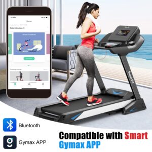 Goplus 4.75HP Folding Treadmill with 15% Auto Incline and APP, Commercial Heavy Duty Superfit Treadmill with 20 Preset Programs, Bluetooth Speaker, Soft Drop System, Pause, Running Machine for Home