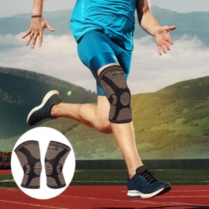 Grebest 1 Pair Knee Brace,Knee Protector Soft Fabric Breathable Wear-Resistant High Stretchy Protective Gear Leg Knee Pad for Gym, Workout, Sports B XL XL