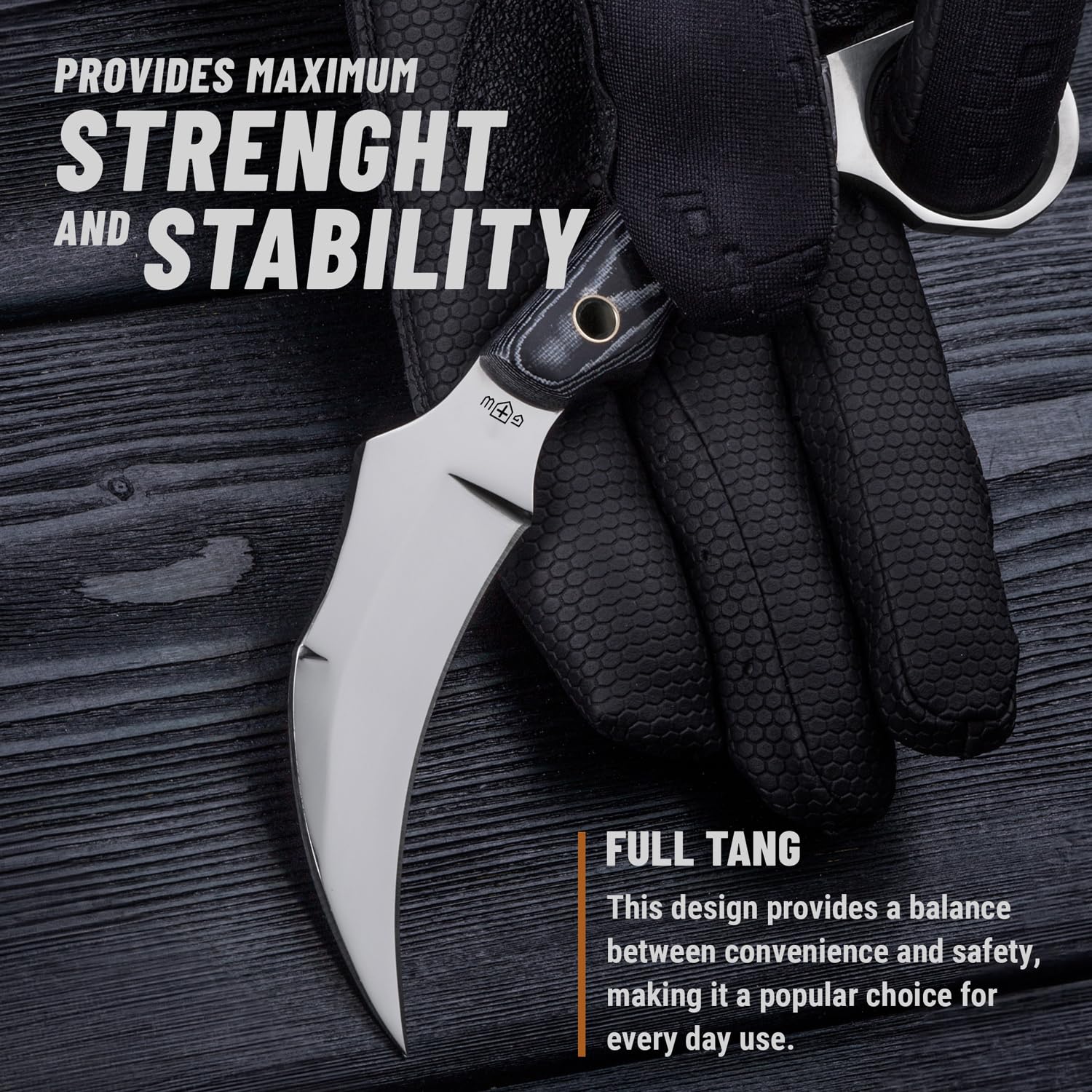 Grand Way Karambit Knife with Sheath & Micarta Handle - Small Fixed Blade Knife - Pocket Knife - Best Karambit Knife with Wood Handle Clip - 440C Steel Camping Knives