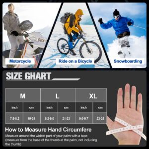 Xeitive -30℉ Winter Gloves Touchscreen Gloves Waterproof Thermal Gloves Ski Gloves for Men Women Running Cycling Outdoor Activities