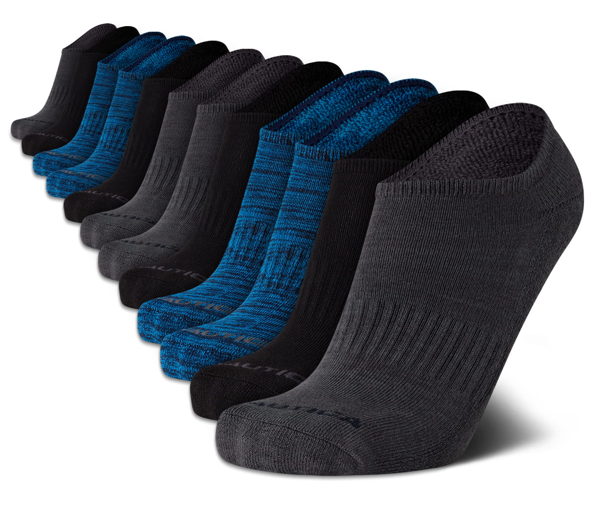 Nautica Men's Low Cut Socks - 8 Pack Comfort Cushioned Athletic Ankle Socks for Men - Casual Men's Sports Socks, Size 6-12.5, Blue (12pk)