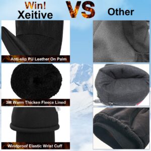 Xeitive -30℉ Winter Gloves Touchscreen Gloves Waterproof Thermal Gloves Ski Gloves for Men Women Running Cycling Outdoor Activities