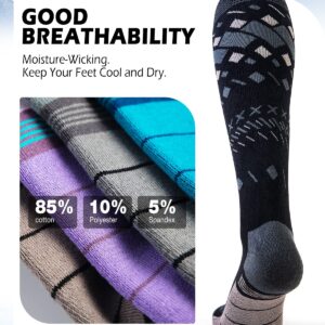 OutdoorMaster Unisex Ski Socks,Skiing and Snowboarding Socks for Men & Women with Over the Calf Design/Non-Slip Cuff