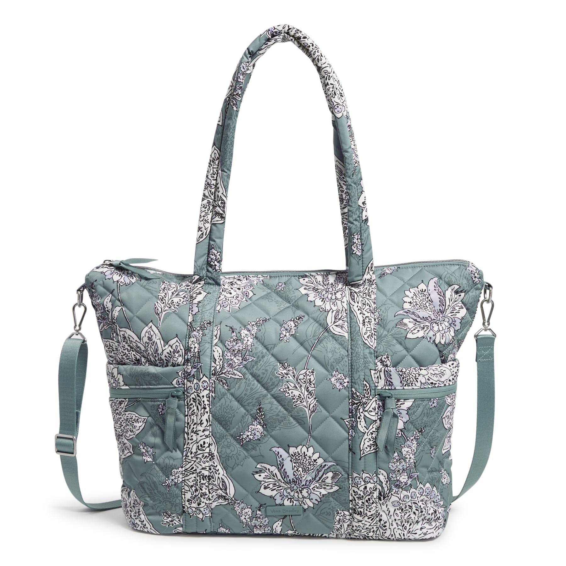 Vera Bradley Women's Performance Twill Large Multi-Strap Tote Bag, Tiger Lily Blue Oar, One Size