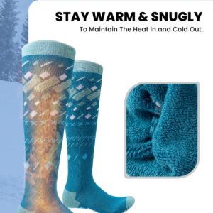 OutdoorMaster Unisex Ski Socks,Skiing and Snowboarding Socks for Men & Women with Over the Calf Design/Non-Slip Cuff