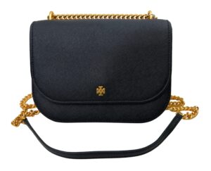 tory burch emerson flap adjustable shoulder bag (black)