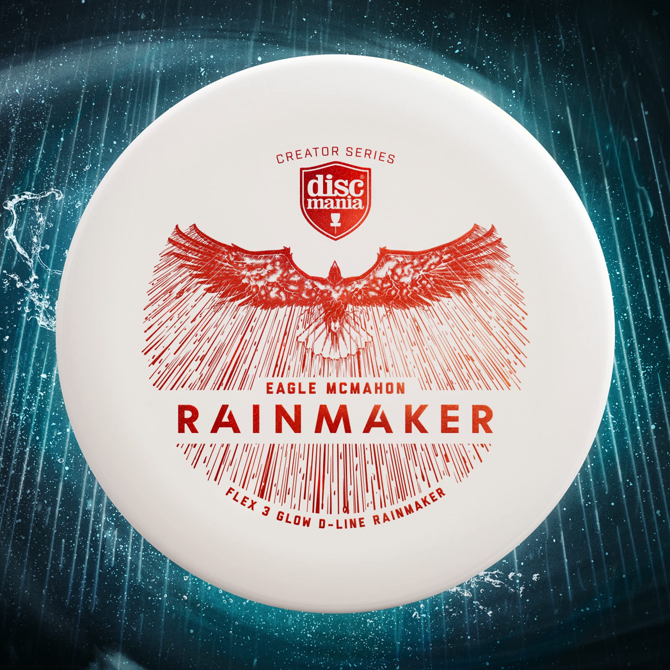 Discmania Eagle McMahon Rainmaker Glow D-Line Flex 3 Disc Golf Putter (Stamp Colors Will Vary) 173-176g