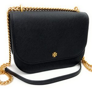 Tory Burch Emerson Flap Adjustable Shoulder Bag (Black)