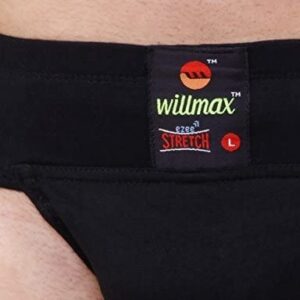 WMX Gym Cotton Supporter Back Covered with Cup Pocket Athletic Fit Brief Multi Sport Underwear Pack 2 (Ezee, Black M)