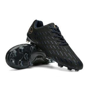 TOLLN Men Firm Ground Outdoor Soccer Cleats Youth Football Shoes SC22035-Black-43