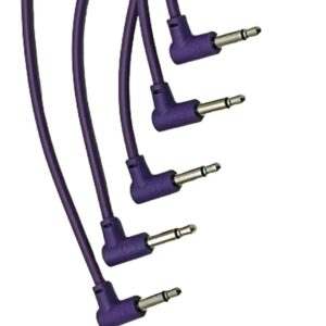 Starving Students Music Supplies Luigis Modular M-PAR Right Angled Eurorack Patch Cables - Package of 5 Purple Cables, 6" (15 cm)