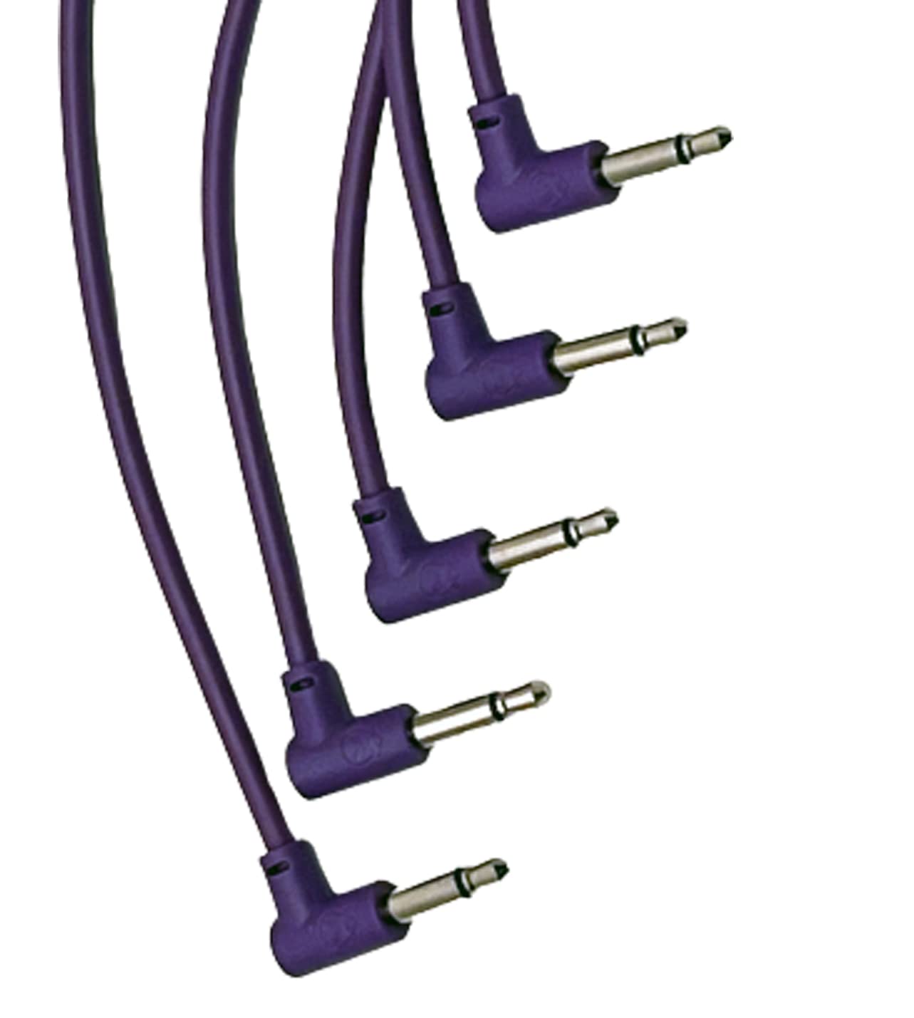 Starving Students Music Supplies Luigis Modular M-PAR Right Angled Eurorack Patch Cables - Package of 5 Purple Cables, 6" (15 cm)