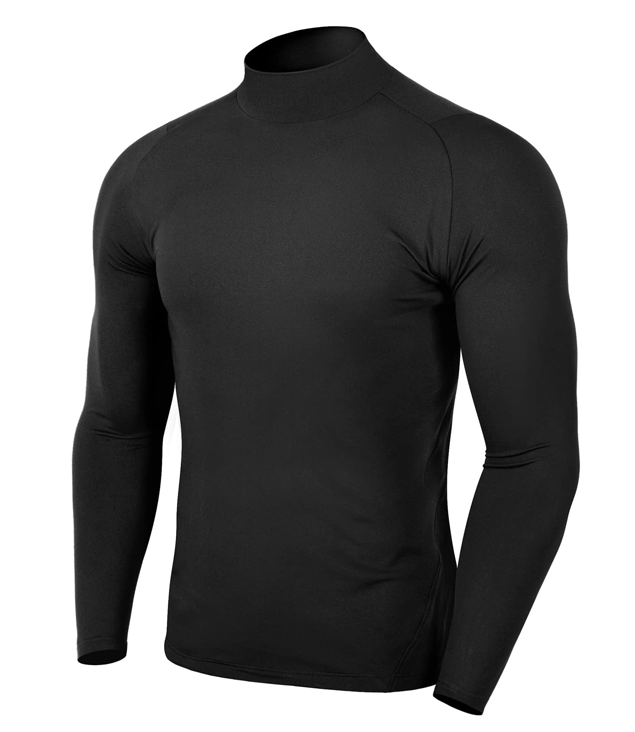 Zengjo Long Sleeve Thermal Shirt Men Compression(Black,XL)