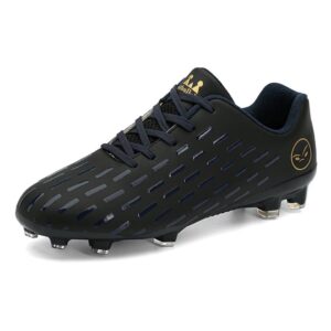 tolln men firm ground outdoor soccer cleats youth football shoes sc22035-black-43