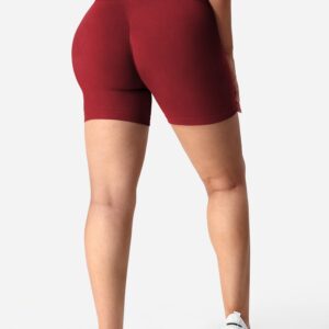 YEOREO Women Intensify Athletic Shorts Seamless Scrunch Workout Shorts High Waisted Active Gym Yoga Shorts Scarlet S