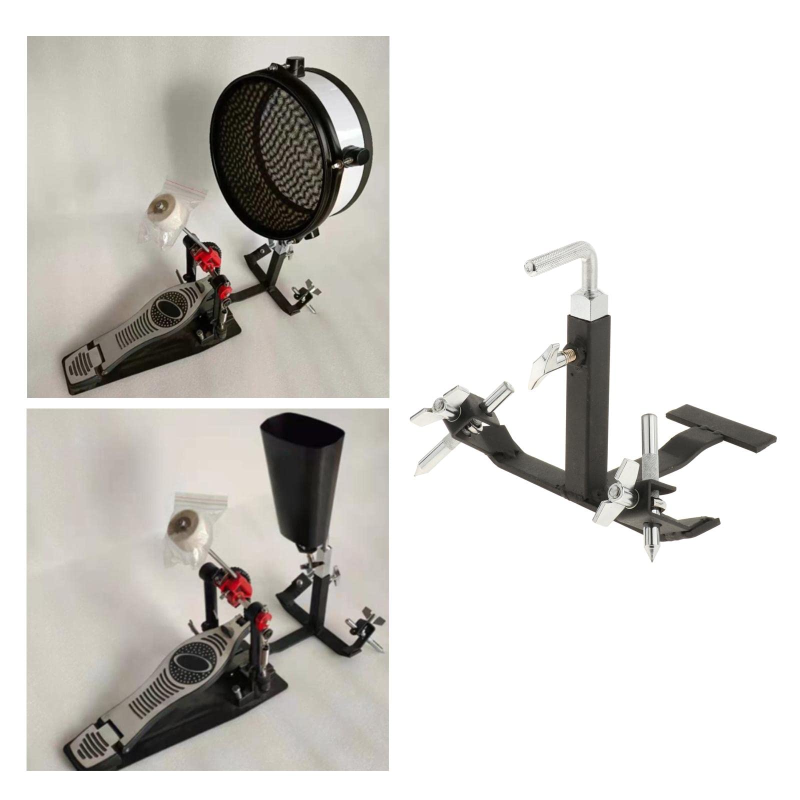 Simhoa Pedal Cowbell Bracket Pedals Percussion Cowbell Instrument Drum Set Mount with