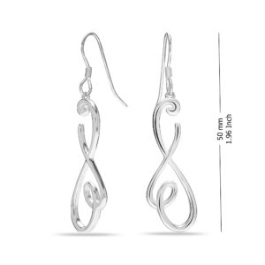 LeCalla 925 Sterling Silver Celtic Knot Dangle Earrings | Lightweight Hypoallergenic Teardrop Drop Earring for Women - 50mm