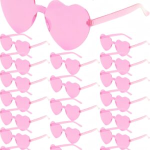 GCQJOQ 20 Pairs Heart Sunglasses Heart Shape Frameless Sunglasses Trendy Transparent Color Party Sunglasses